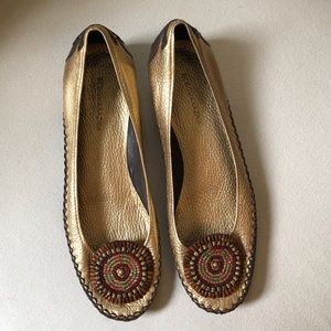 Leather Flat Beaded Shoe